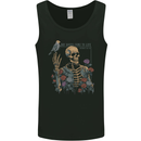 Dry Bones Skeleton Skull With Flowers & Bird Mens Vest Tank Top Black