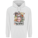 Dungeons & Axolotl Role Play Games RPG Mens 80% Cotton Hoodie White