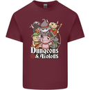 Dungeons & Axolotl Role Play Games RPG Mens Cotton T-Shirt Tee Top Maroon