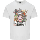 Dungeons & Axolotl Role Play Games RPG Mens Cotton T-Shirt Tee Top White