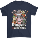 Dungeons & Axolotl Role Play Games RPG Mens T-Shirt 100% Cotton Navy Blue