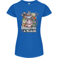 Dungeons & Axolotl Role Play Games RPG Womens Petite Cut T-Shirt Royal Blue
