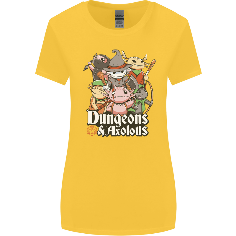 Dungeons & Axolotl Role Play Games RPG Womens Wider Cut T-Shirt Yellow