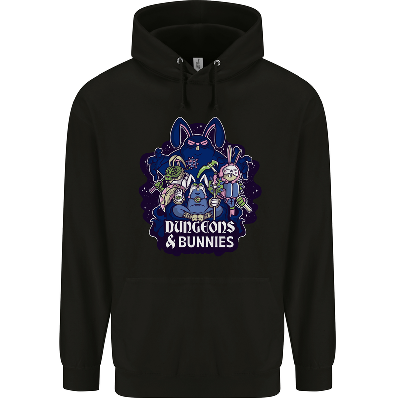 Dungeons & Bunnies Role Play Games RPG Mens 80% Cotton Hoodie Black