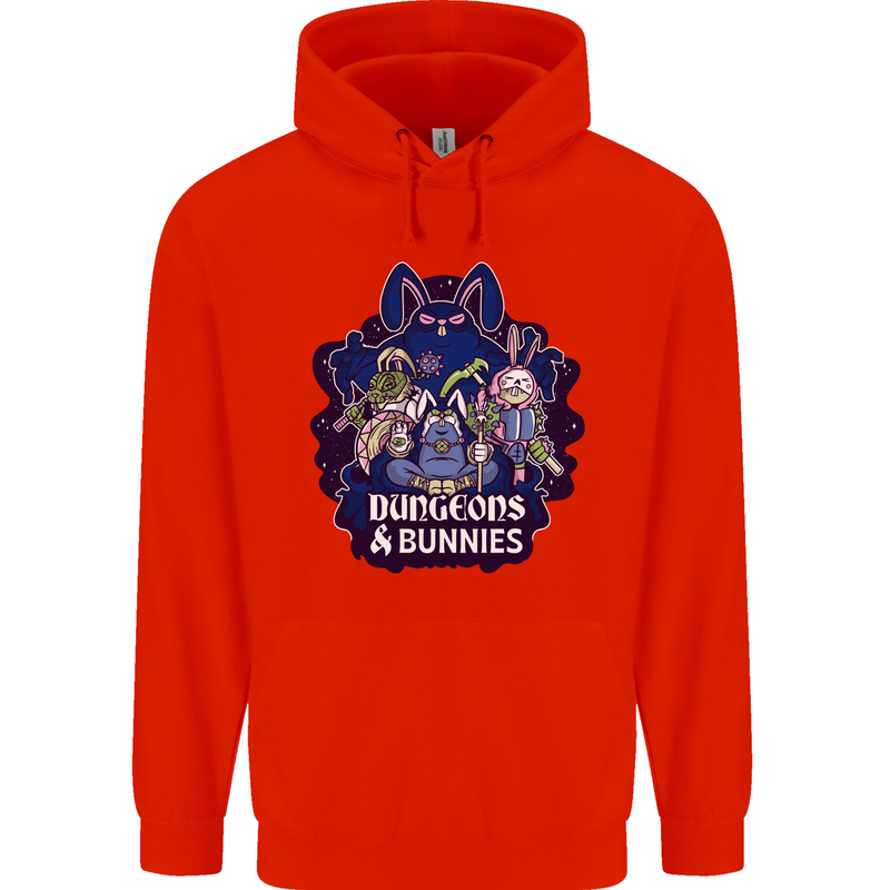 Dungeons & Bunnies Role Play Games RPG Mens 80% Cotton Hoodie Bright Red