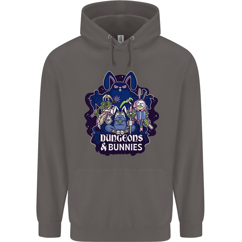 Dungeons & Bunnies Role Play Games RPG Mens 80% Cotton Hoodie Charcoal