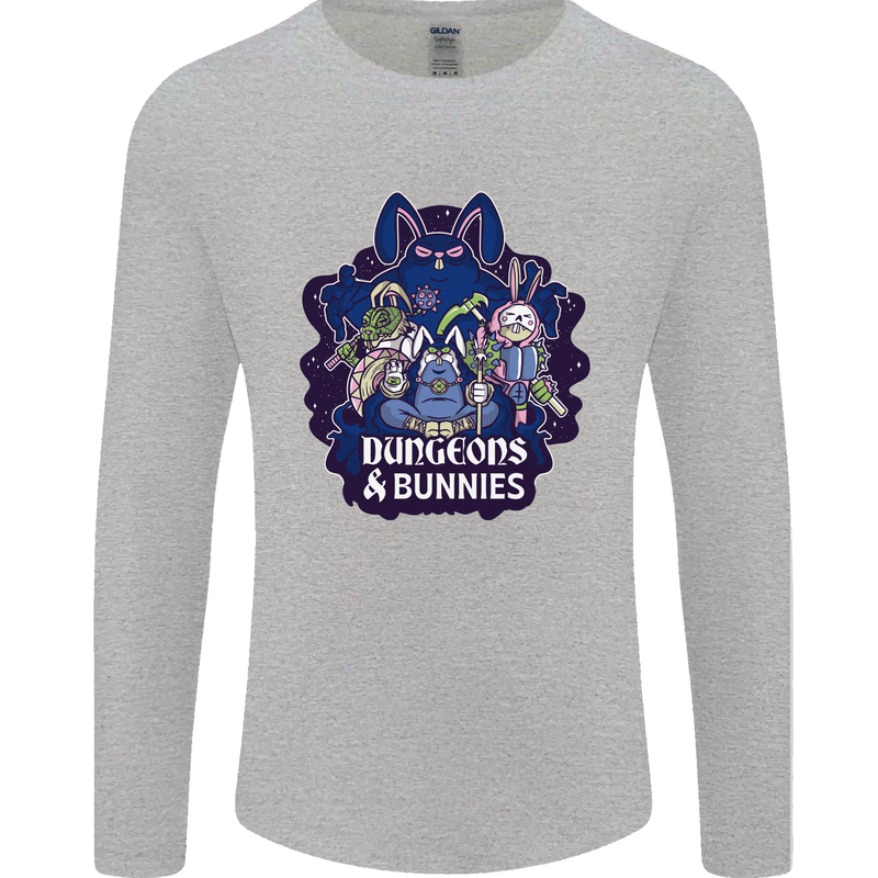 Dungeons & Bunnies Role Play Games RPG Mens Long Sleeve T-Shirt Sports Grey