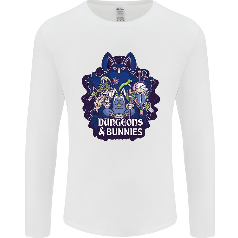 Dungeons & Bunnies Role Play Games RPG Mens Long Sleeve T-Shirt White