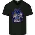 Dungeons & Bunnies Role Play Games RPG Mens V-Neck Cotton T-Shirt Black