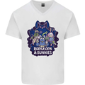 Dungeons & Bunnies Role Play Games RPG Mens V-Neck Cotton T-Shirt White