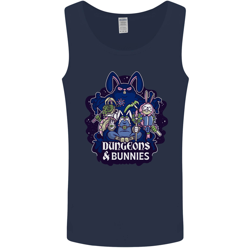 Dungeons & Bunnies Role Play Games RPG Mens Vest Tank Top Navy Blue