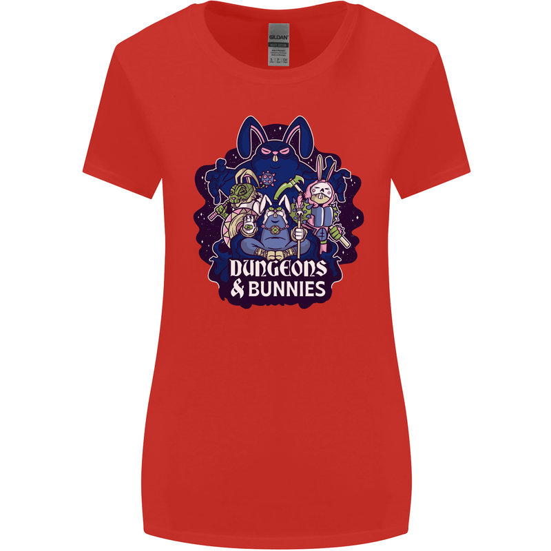 Dungeons & Bunnies Role Play Games RPG Womens Wider Cut T-Shirt Red