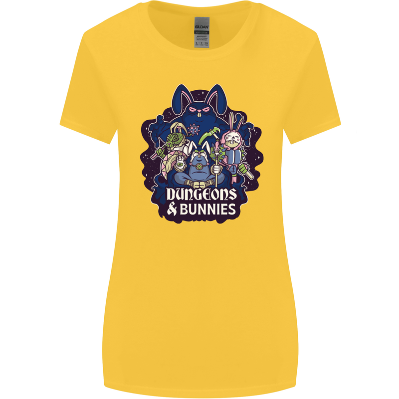 Dungeons & Bunnies Role Play Games RPG Womens Wider Cut T-Shirt Yellow
