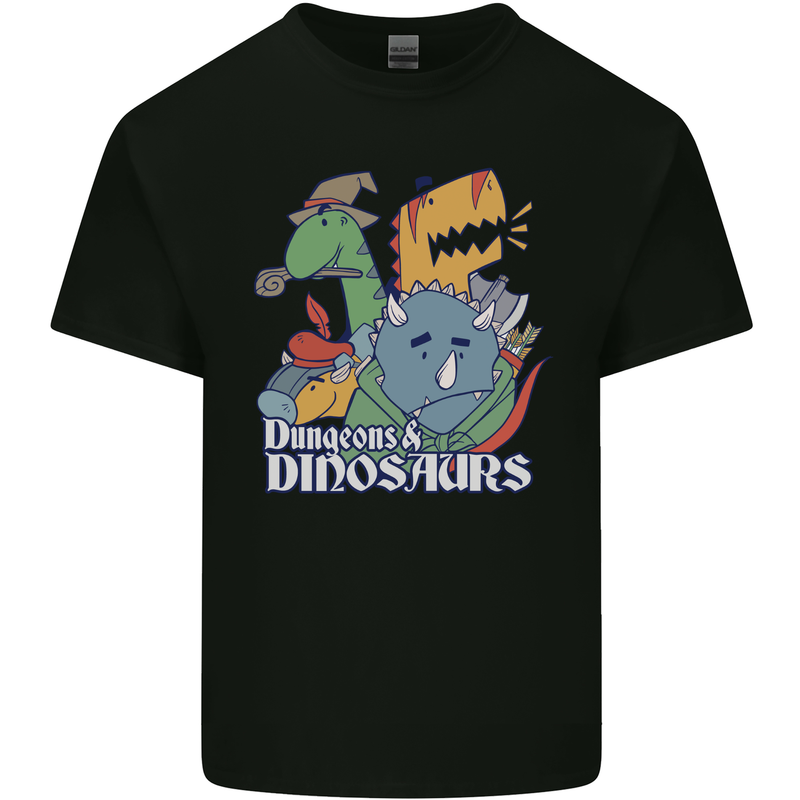 Dungeons & Dinosaurs Funny T-Rex Kids T-Shirt Childrens Black