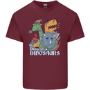 Dungeons & Dinosaurs Funny T-Rex Mens Cotton T-Shirt Tee Top Maroon