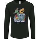 Dungeons & Dinosaurs Funny T-Rex Mens Long Sleeve T-Shirt Black
