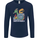 Dungeons & Dinosaurs Funny T-Rex Mens Long Sleeve T-Shirt Navy Blue