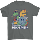 Dungeons & Dinosaurs Funny T-Rex Mens T-Shirt 100% Cotton Charcoal