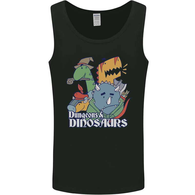 Dungeons & Dinosaurs Funny T-Rex Mens Vest Tank Top Black