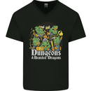 Dungeons & Dragons Role Play Games RPG Mens V-Neck Cotton T-Shirt Black