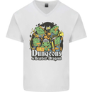 Dungeons & Dragons Role Play Games RPG Mens V-Neck Cotton T-Shirt White