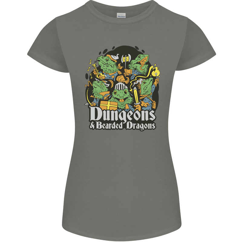 Dungeons & Dragons Role Play Games RPG Womens Petite Cut T-Shirt Charcoal