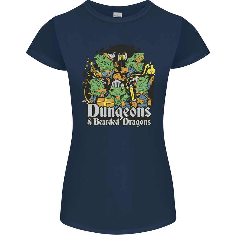Dungeons & Dragons Role Play Games RPG Womens Petite Cut T-Shirt Navy Blue