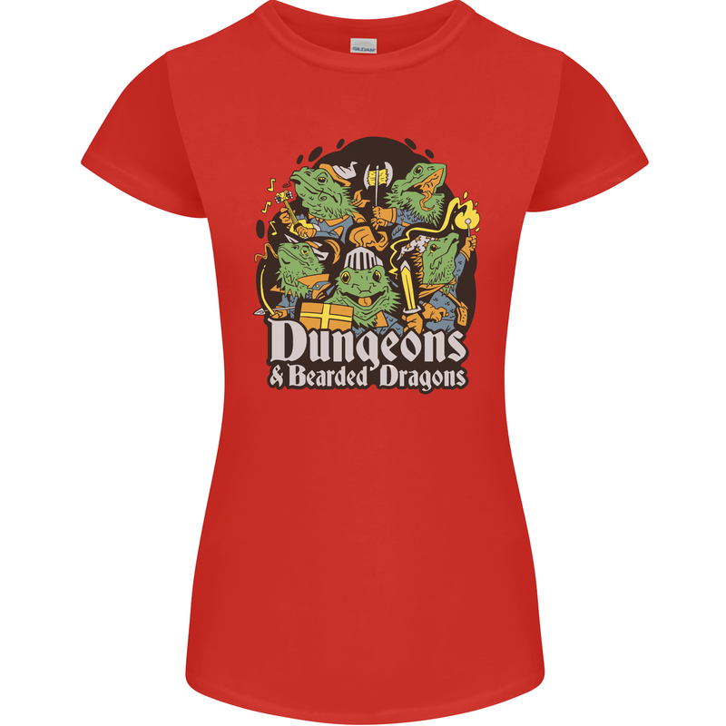 Dungeons & Dragons Role Play Games RPG Womens Petite Cut T-Shirt Red