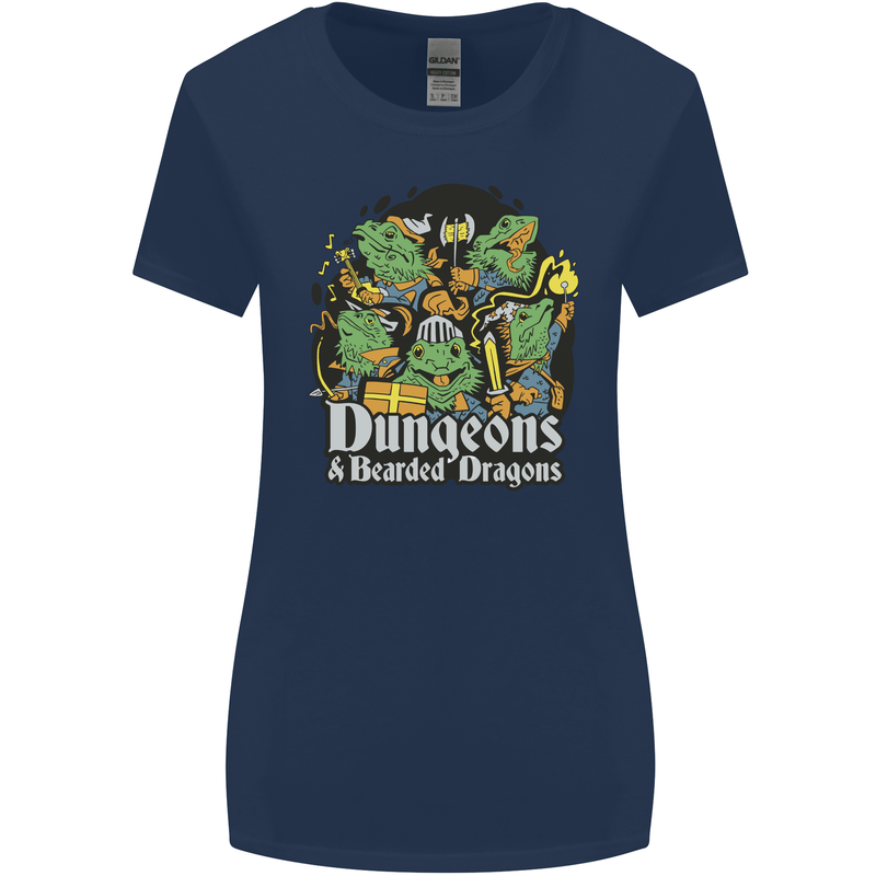 Dungeons & Dragons Role Play Games RPG Womens Wider Cut T-Shirt Navy Blue