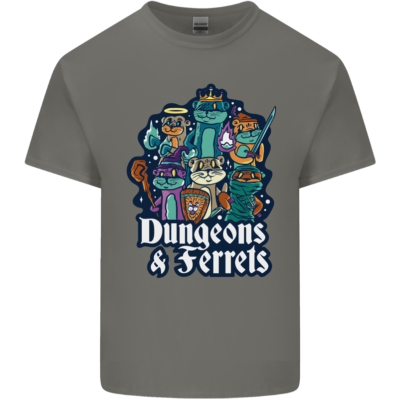Dungeons & Ferrets Role Play Games RPG Kids T-Shirt Childrens Charcoal