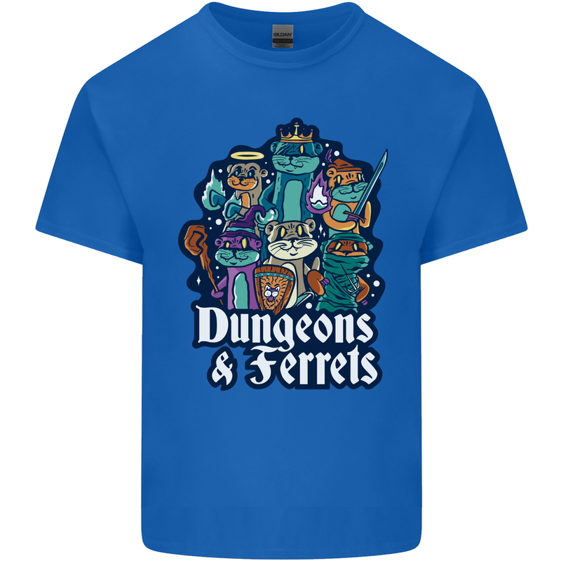 Dungeons & Ferrets Role Play Games RPG Kids T-Shirt Childrens Royal Blue