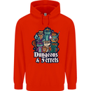 Dungeons & Ferrets Role Play Games RPG Mens 80% Cotton Hoodie Bright Red