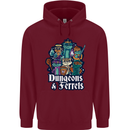 Dungeons & Ferrets Role Play Games RPG Mens 80% Cotton Hoodie Maroon