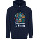 Dungeons & Ferrets Role Play Games RPG Mens 80% Cotton Hoodie Navy Blue