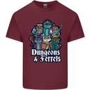 Dungeons & Ferrets Role Play Games RPG Mens Cotton T-Shirt Tee Top Maroon