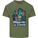 Dungeons & Ferrets Role Play Games RPG Mens Cotton T-Shirt Tee Top Military Green