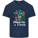 Dungeons & Ferrets Role Play Games RPG Mens Cotton T-Shirt Tee Top Navy Blue