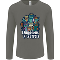 Dungeons & Ferrets Role Play Games RPG Mens Long Sleeve T-Shirt Charcoal