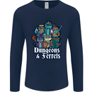 Dungeons & Ferrets Role Play Games RPG Mens Long Sleeve T-Shirt Navy Blue