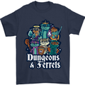 Dungeons & Ferrets Role Play Games RPG Mens T-Shirt 100% Cotton Navy Blue
