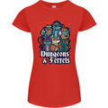Dungeons & Ferrets Role Play Games RPG Womens Petite Cut T-Shirt Red