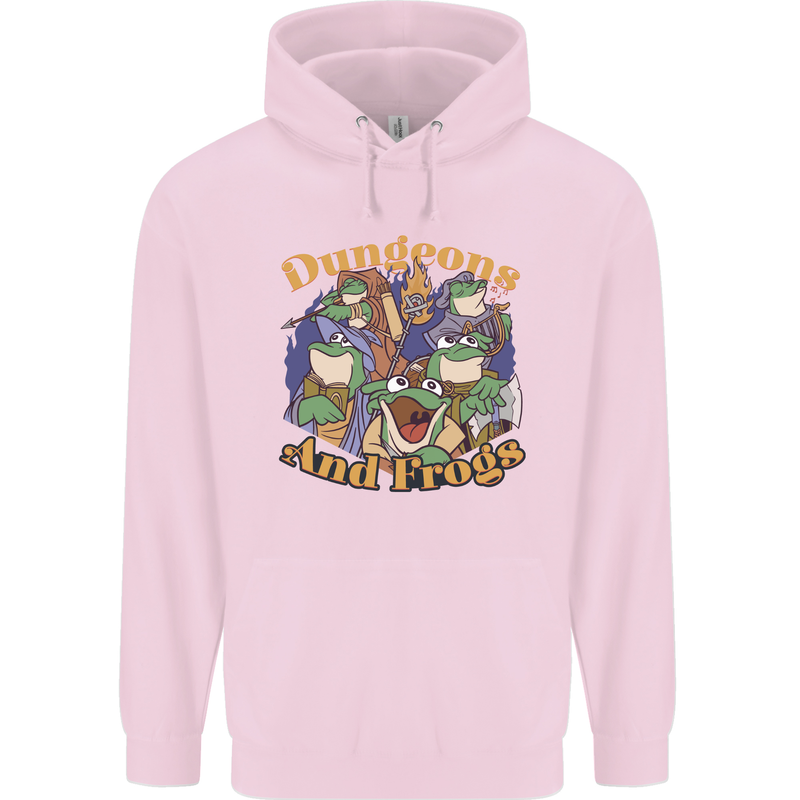 Dungeons & Frogs Role Play Games RPG Mens 80% Cotton Hoodie Light Pink