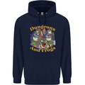 Dungeons & Frogs Role Play Games RPG Mens 80% Cotton Hoodie Navy Blue