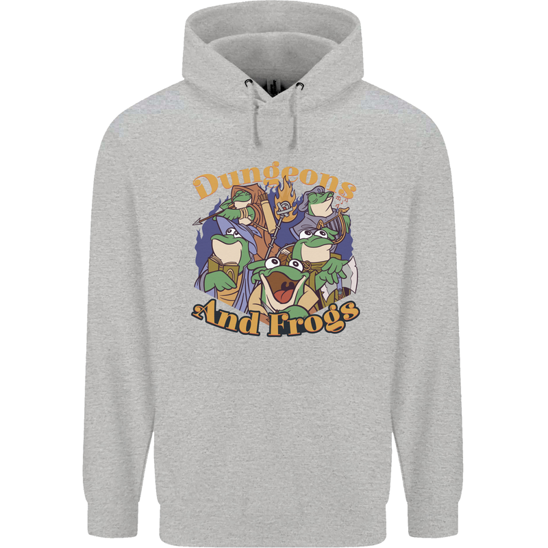 Dungeons & Frogs Role Play Games RPG Mens 80% Cotton Hoodie Sports Grey