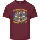 Dungeons & Frogs Role Play Games RPG Mens Cotton T-Shirt Tee Top Maroon