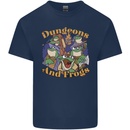 Dungeons & Frogs Role Play Games RPG Mens Cotton T-Shirt Tee Top Navy Blue