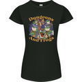 Dungeons & Frogs Role Play Games RPG Womens Petite Cut T-Shirt Black