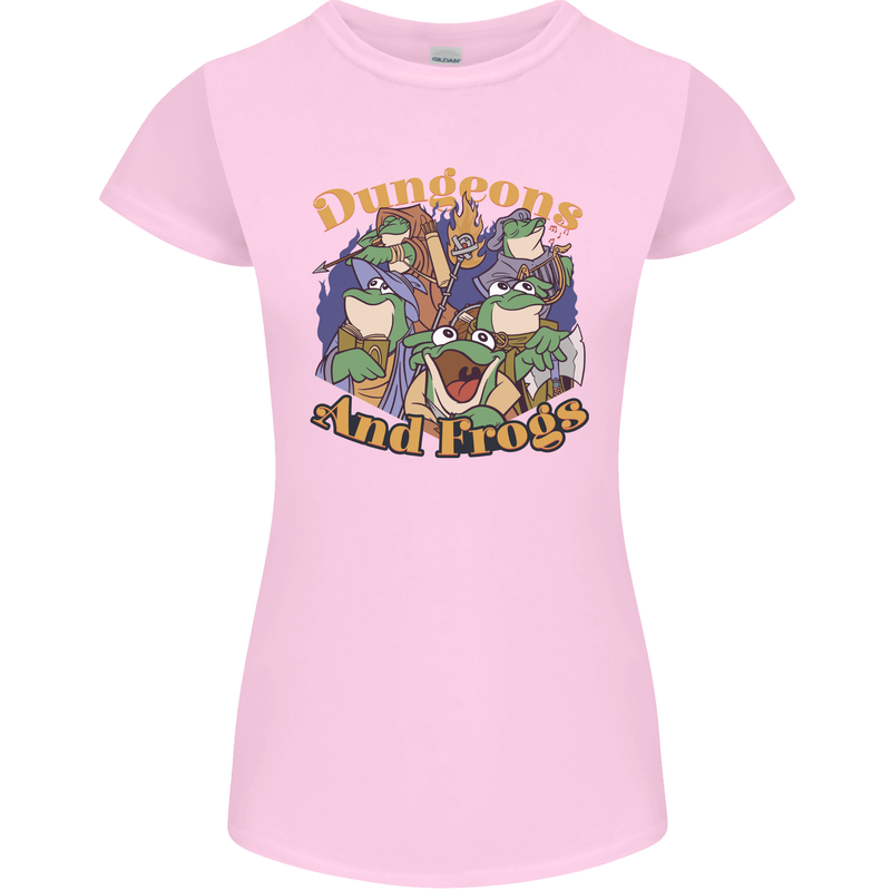 Dungeons & Frogs Role Play Games RPG Womens Petite Cut T-Shirt Light Pink