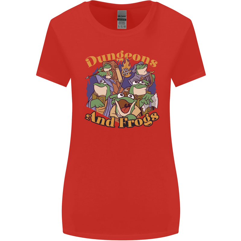 Dungeons & Frogs Role Play Games RPG Womens Wider Cut T-Shirt Red