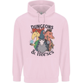 Dungeons & Horses Role Play Games RPG Mens 80% Cotton Hoodie Light Pink